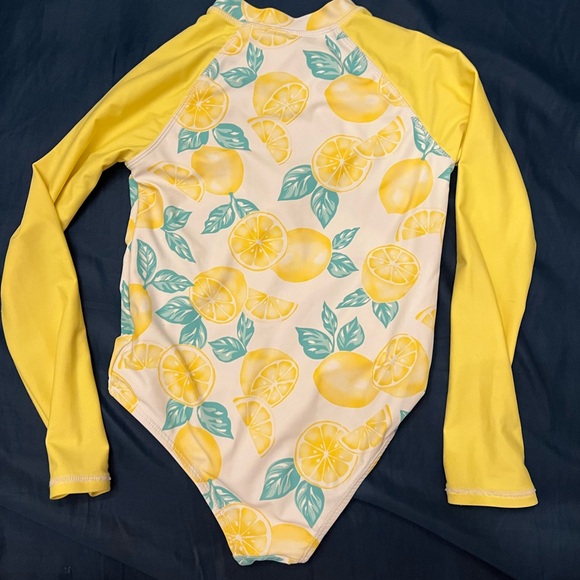 One piece girls long sleeve swimsuit lemons - Picture 3 of 4